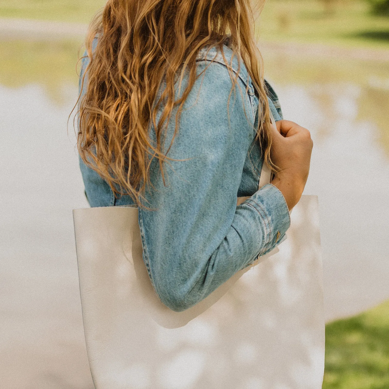 Leather Tote {Cream}