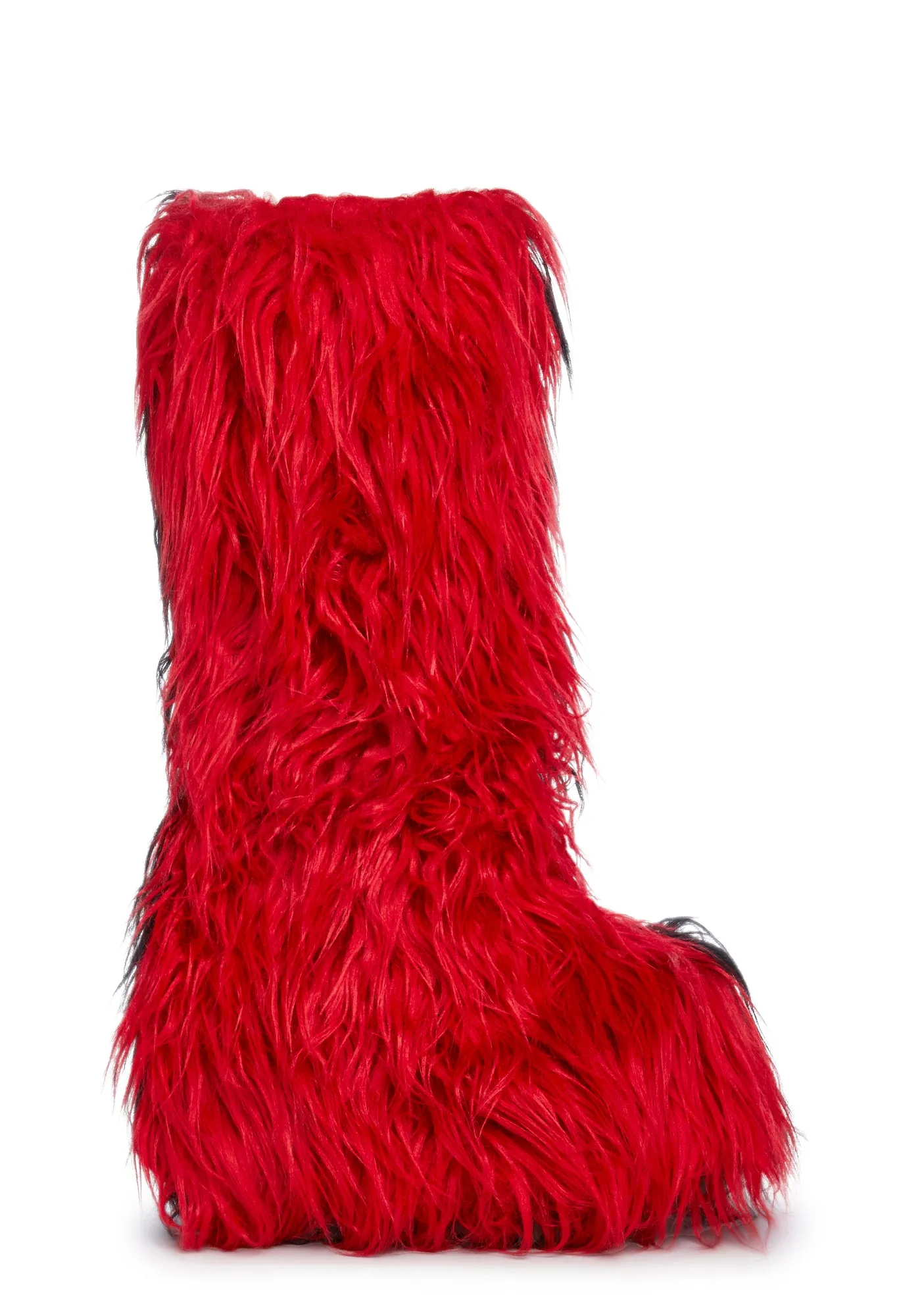 Liquid Rhythm Red Faux Fur Boots