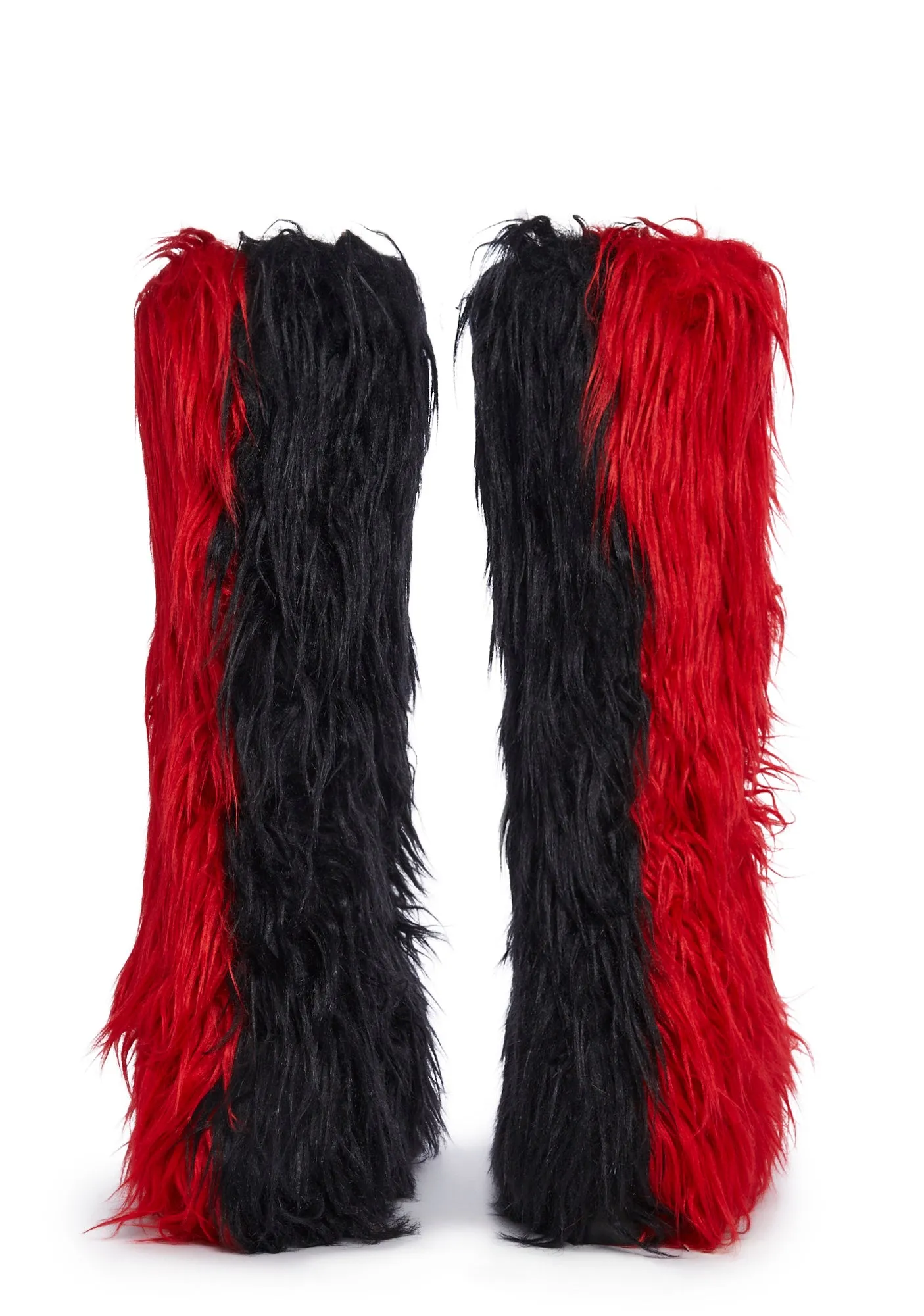 Liquid Rhythm Red Faux Fur Boots