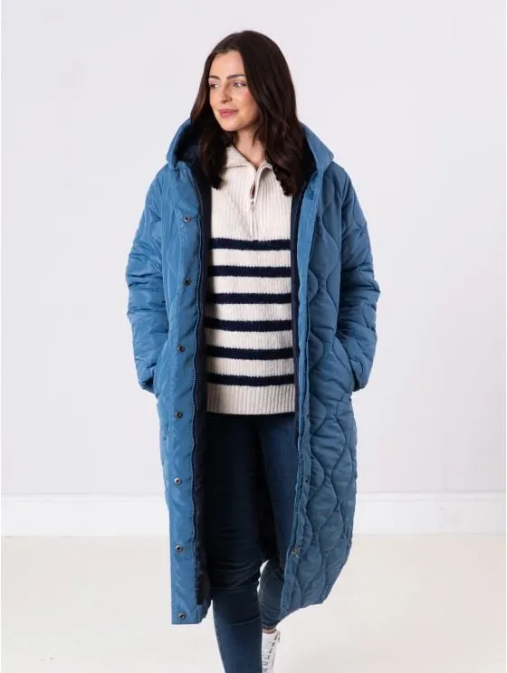 Long Denim Quilted Jacket