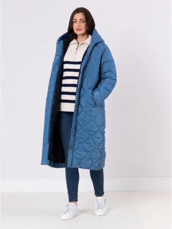 Long Denim Quilted Jacket