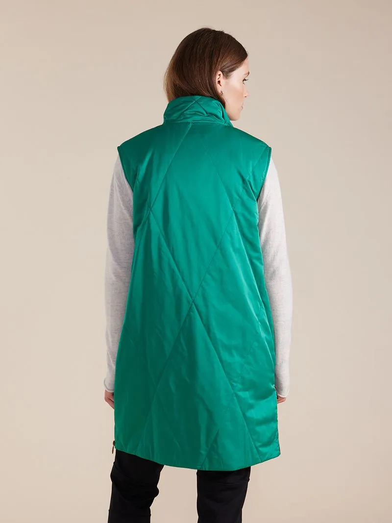 Marco Polo Longline Quilted Vest Forest