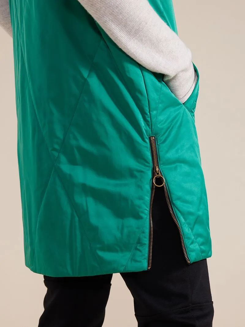 Marco Polo Longline Quilted Vest Forest