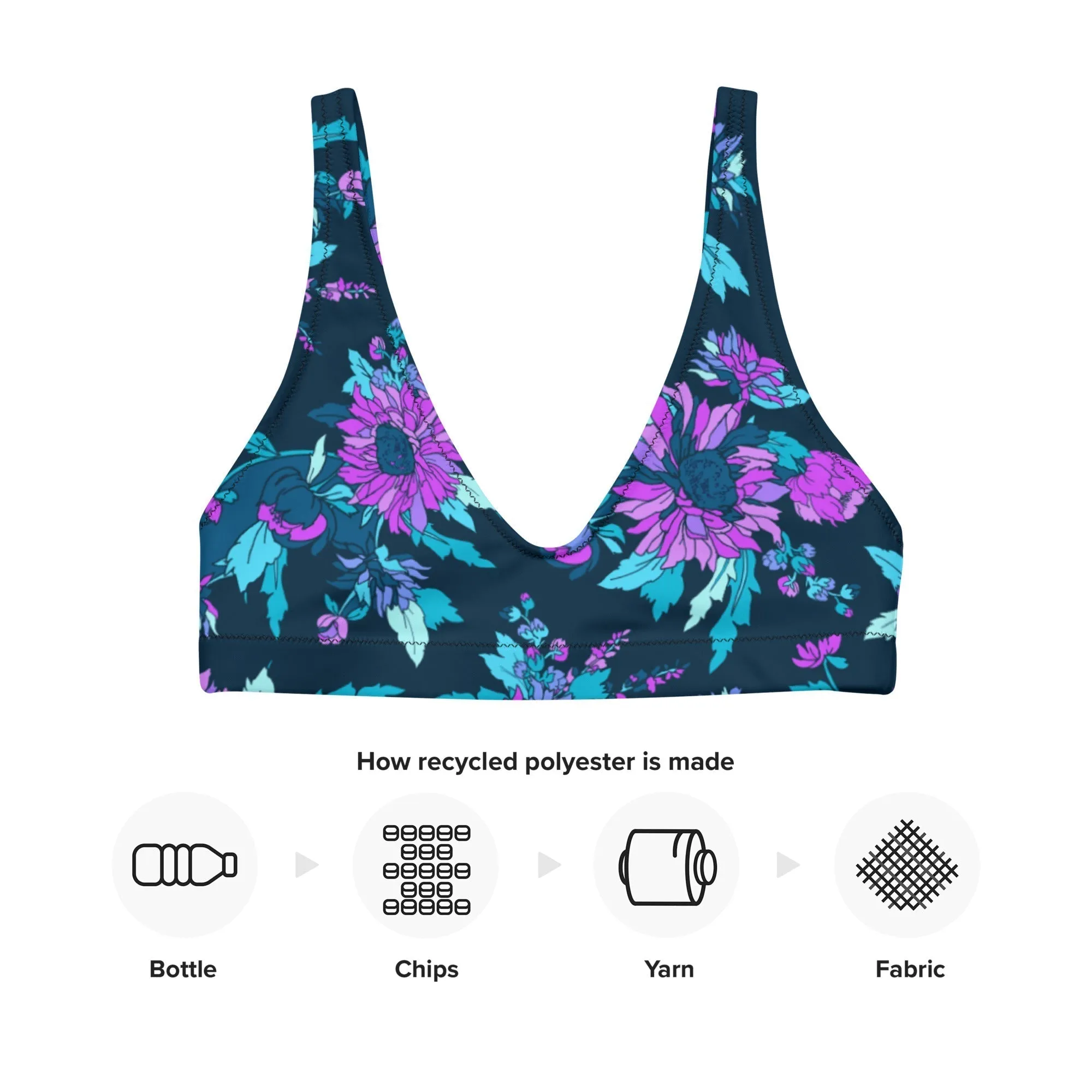 MIDNIGHT BLOOMS Bikini Top