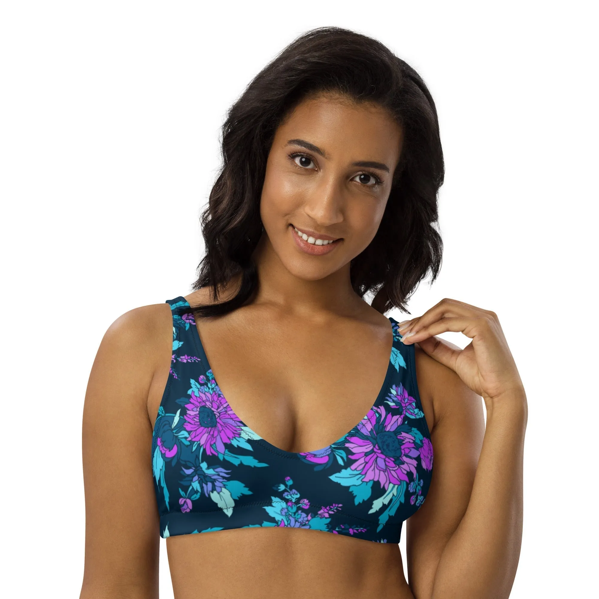 MIDNIGHT BLOOMS Bikini Top