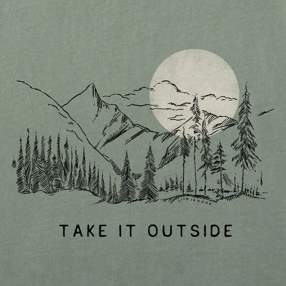 Men's Take it Outside Sketch Mountain Simply True Fleece Hoodie