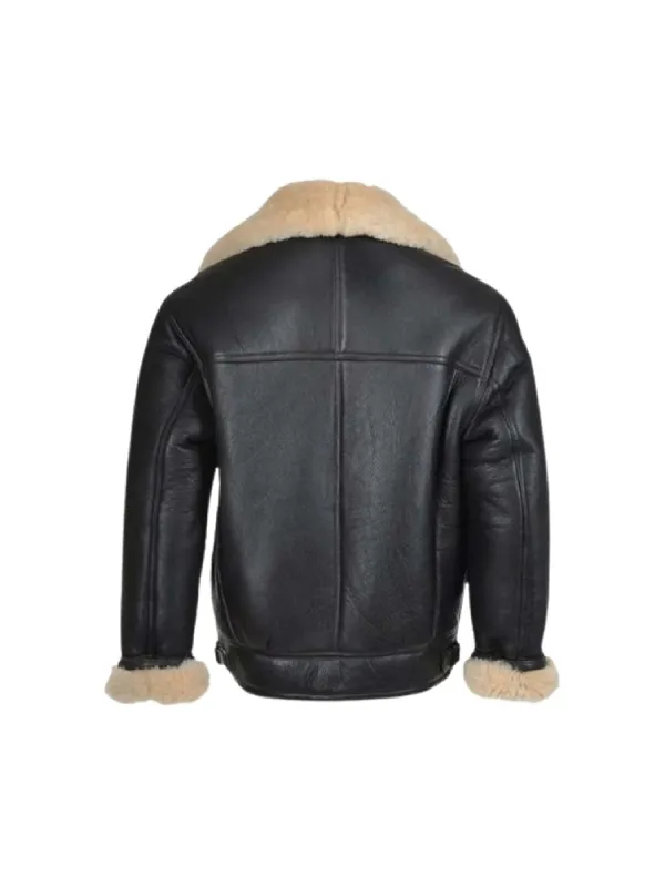 Mens Black Shearling B3 Leather Jacket