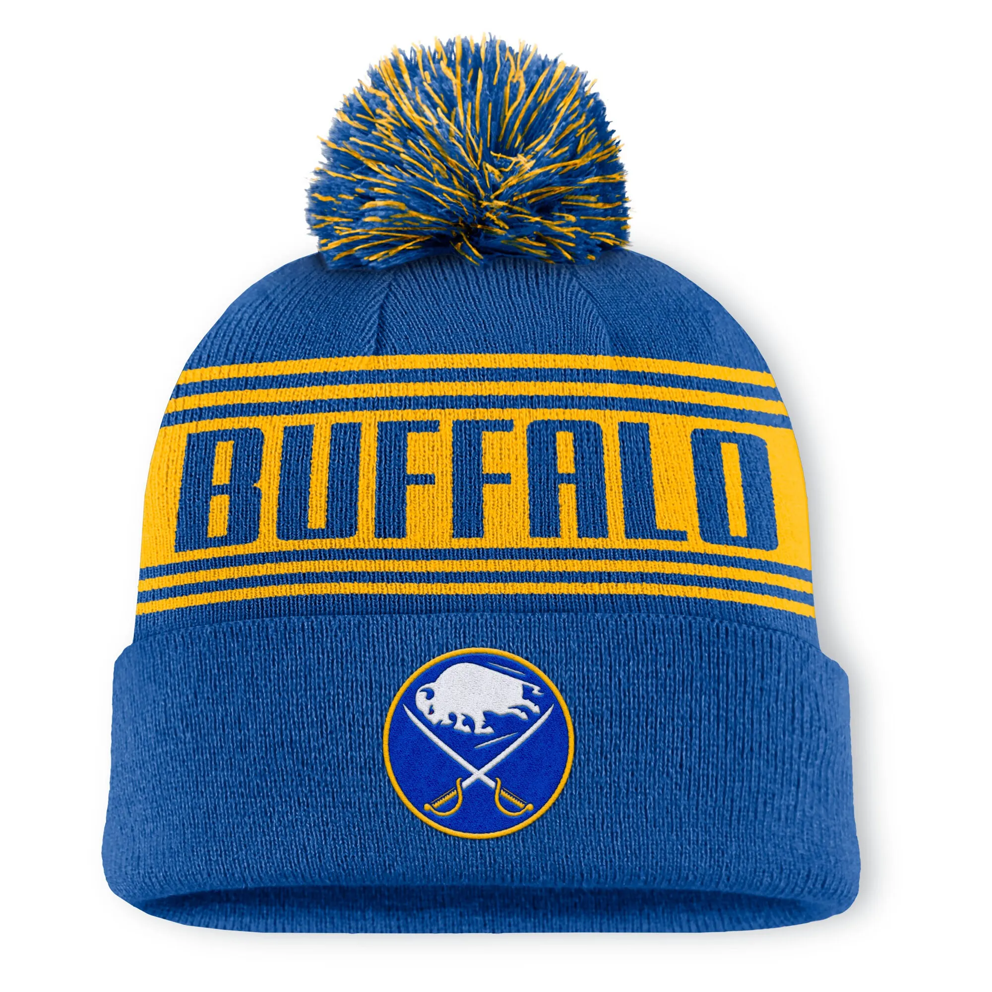 Royal Blue Fanatics Buffalo Sabres Pom Knit Hat for Men