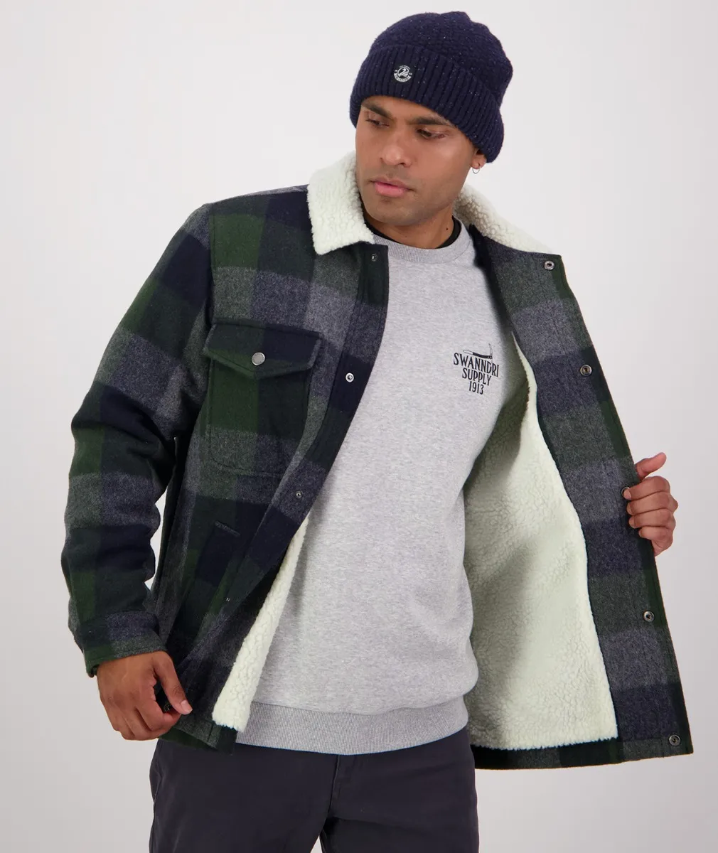 Swanndri NZ Men's Kaituna Sherpa Jacket in Arthur's Pass Check