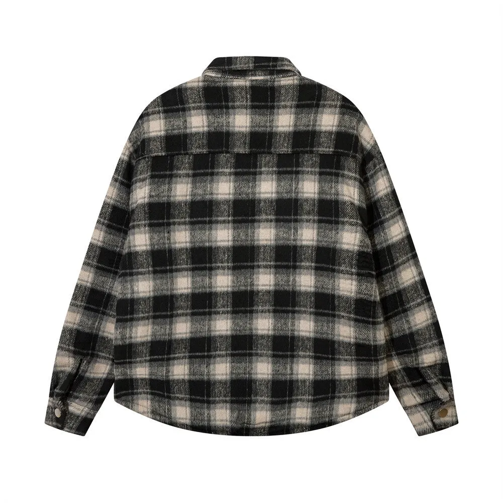 Men's Plaid Cotton Padded Coat