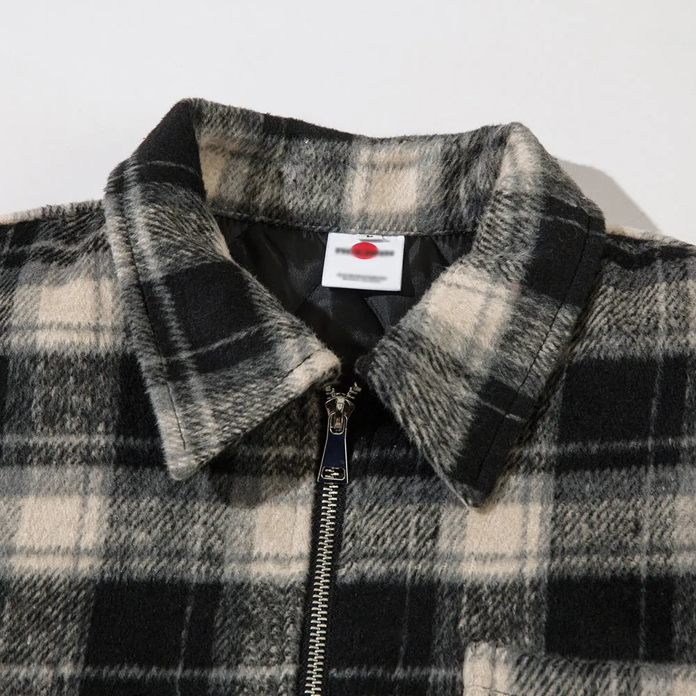 Men's Plaid Cotton Padded Coat