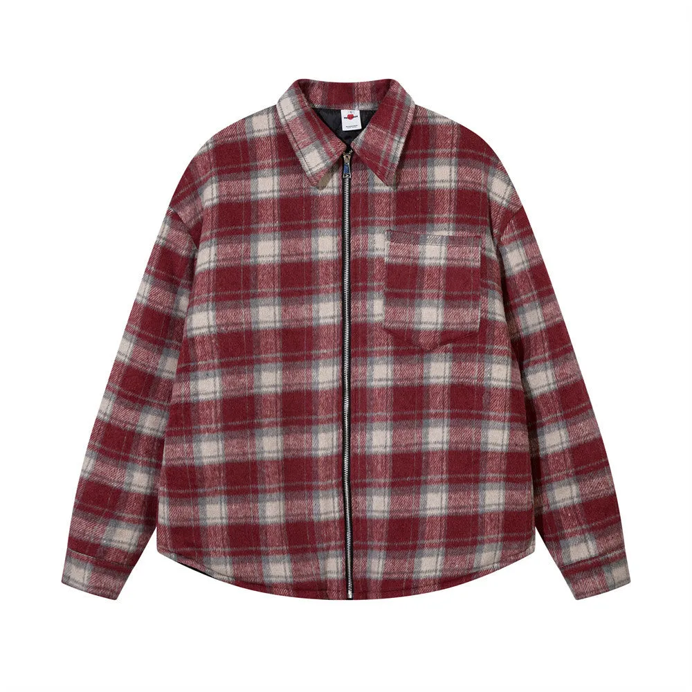 Men's Plaid Cotton Padded Coat