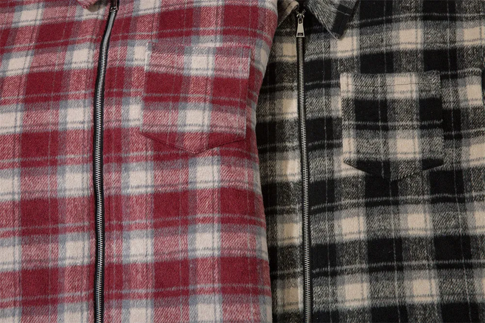 Men's Plaid Cotton Padded Coat