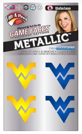 Metallic Tattoos - Waterless Application - 4 Pack