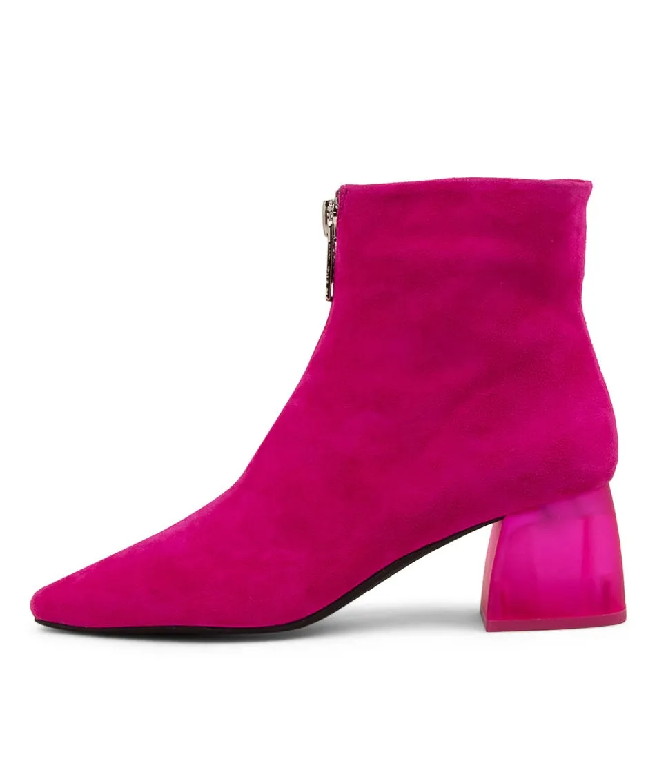 MIDAS Morocco Fuchsia Suede Ankle Boots Women's