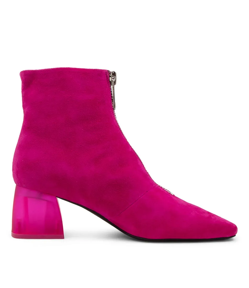 MIDAS Morocco Fuchsia Suede Ankle Boots Women's