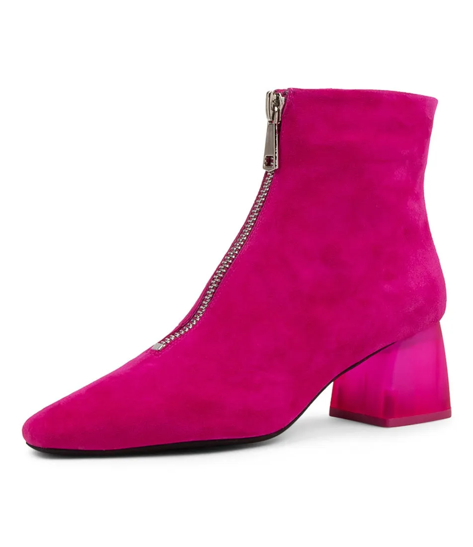 MIDAS Morocco Fuchsia Suede Ankle Boots Women's