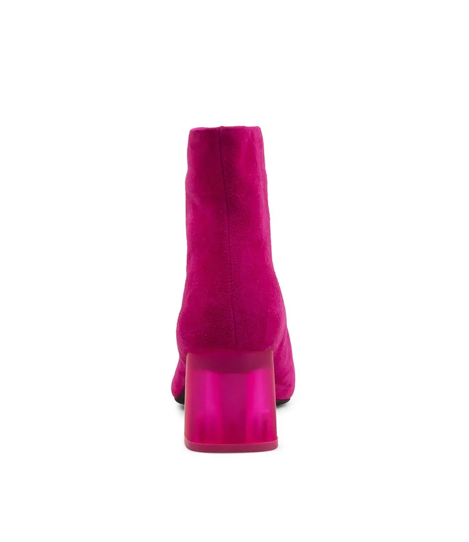 MIDAS Morocco Fuchsia Suede Ankle Boots Women's