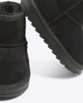 Mini Boys Black Fur Boots