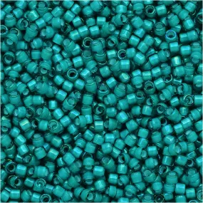 White Lined Teal AB DB1782 (7.2 Grams) Miyuki Delica Seed Beads