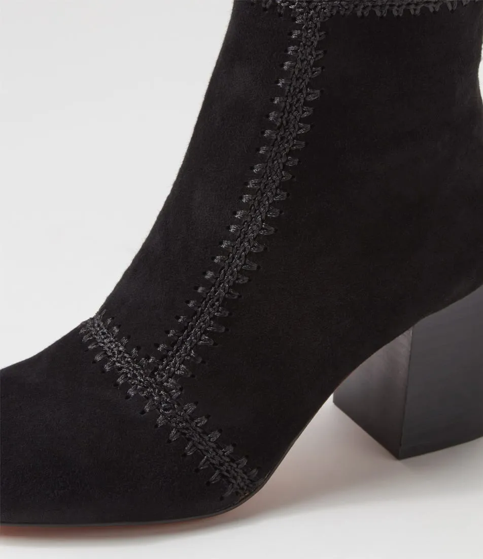 MOLLINI Stallion Black Suede Ankle Boots Women's