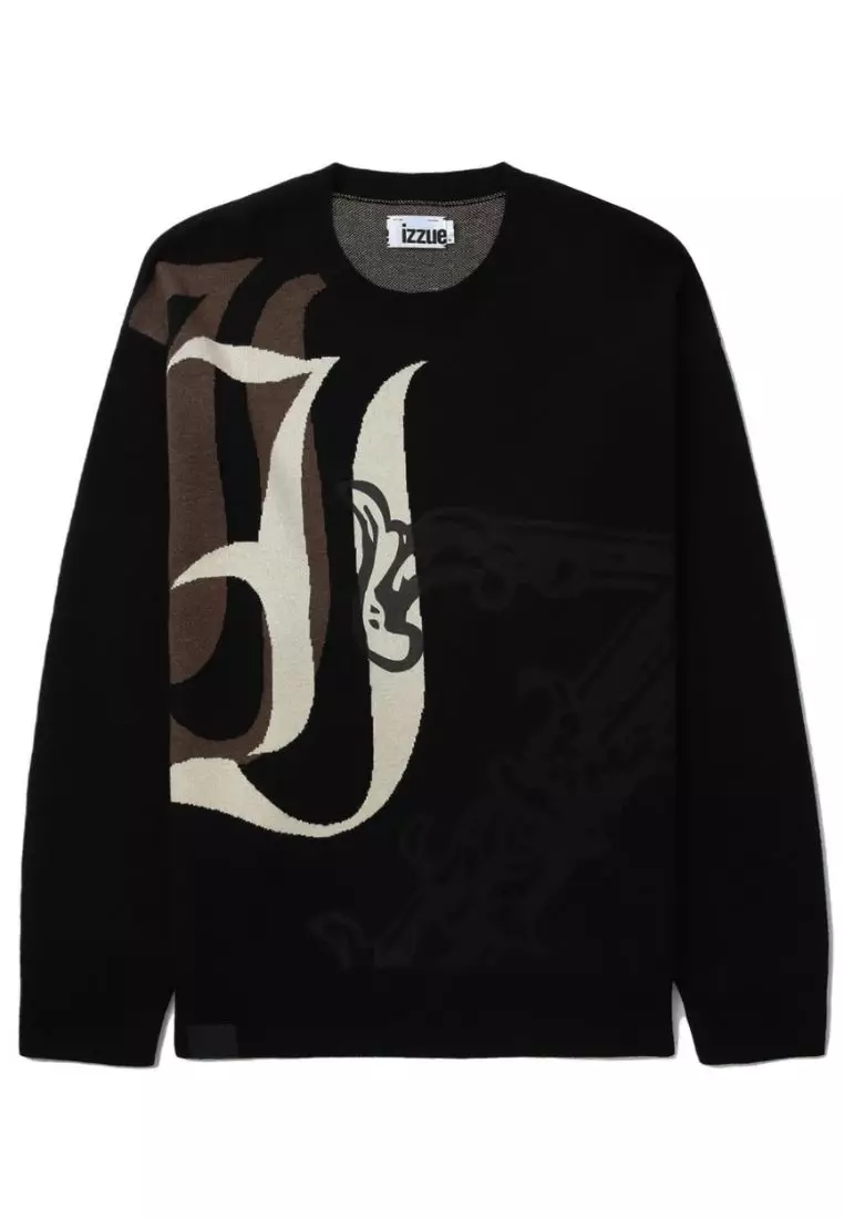 Monogram Knit Sweater by izzue