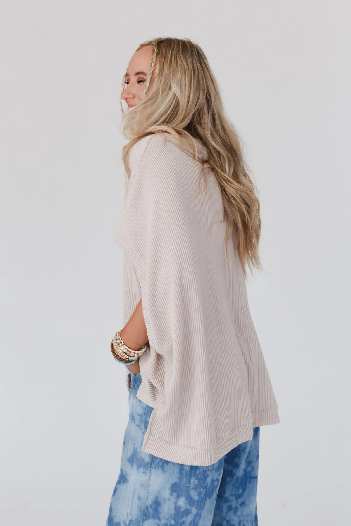 Oat Moon Glow Textured Knit Top