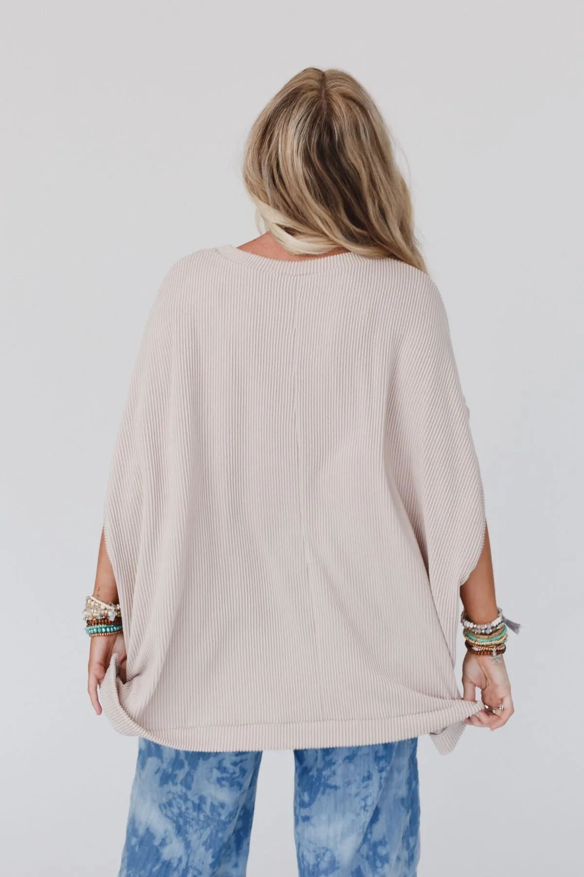 Oat Moon Glow Textured Knit Top