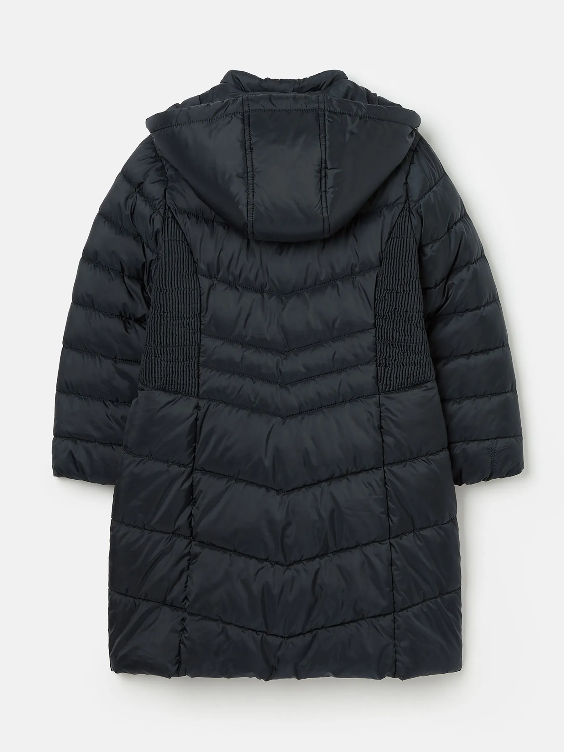 Navy Blue Padded Coat with Hood that is Showerproof