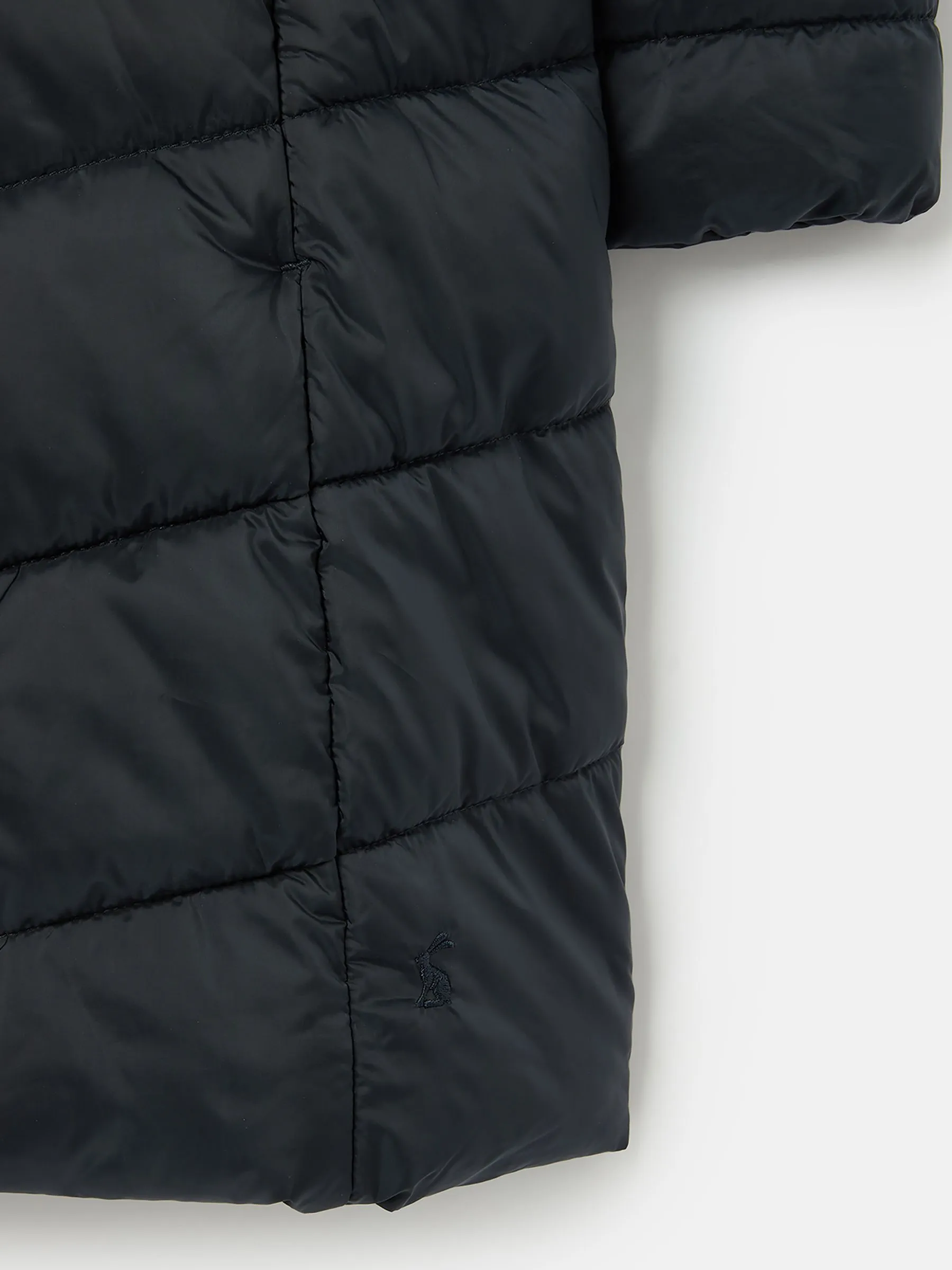 Navy Blue Padded Coat with Hood that is Showerproof