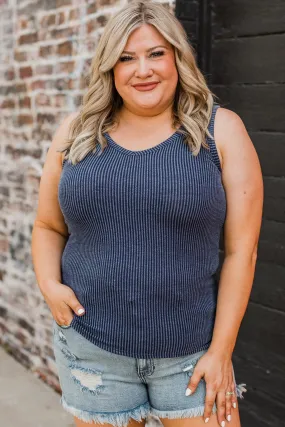 Red Every Effort Ribbed Knit Button Top