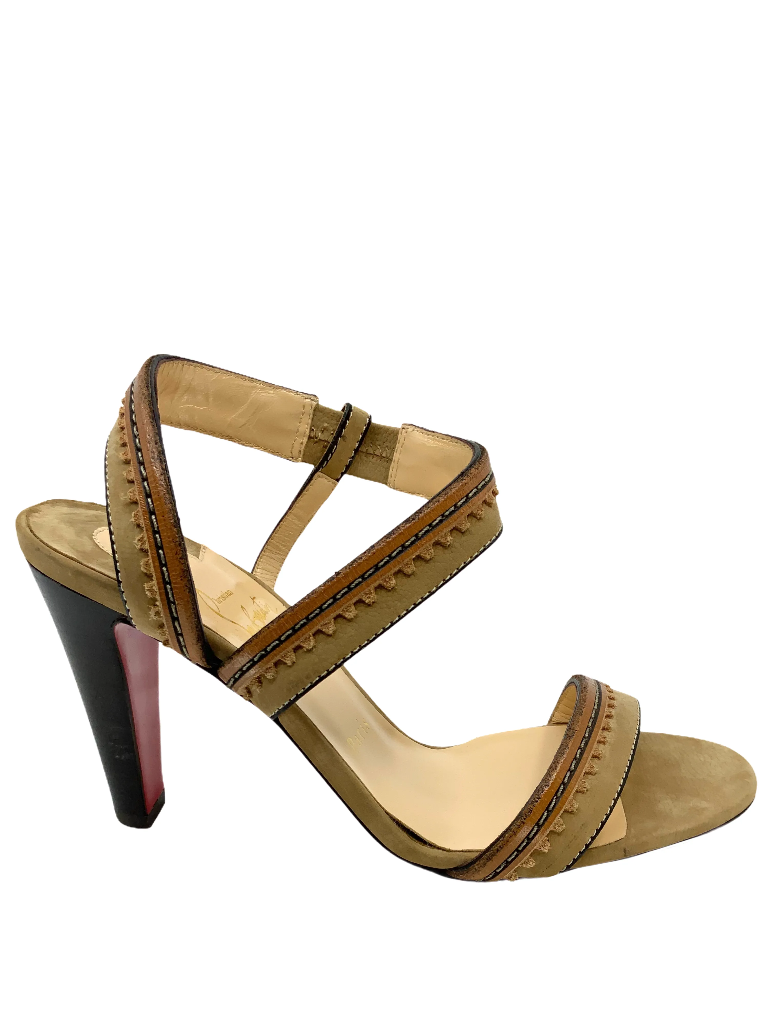 New Size 9 Christian Louboutin Suede Sandals