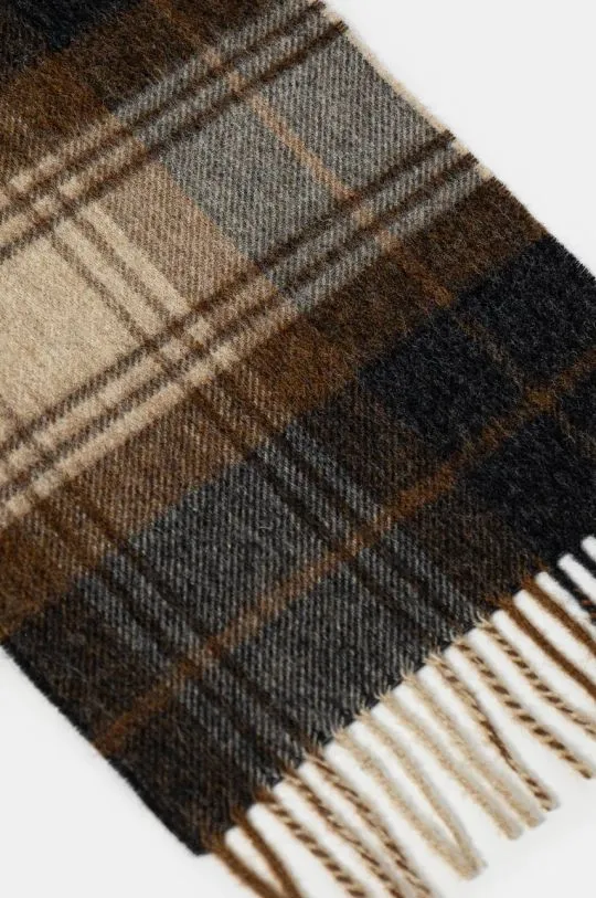 Norse Projects Beige Color Wool Scarf Norse Moon Merino Lambswool Checked Scarf N83.0022.2067