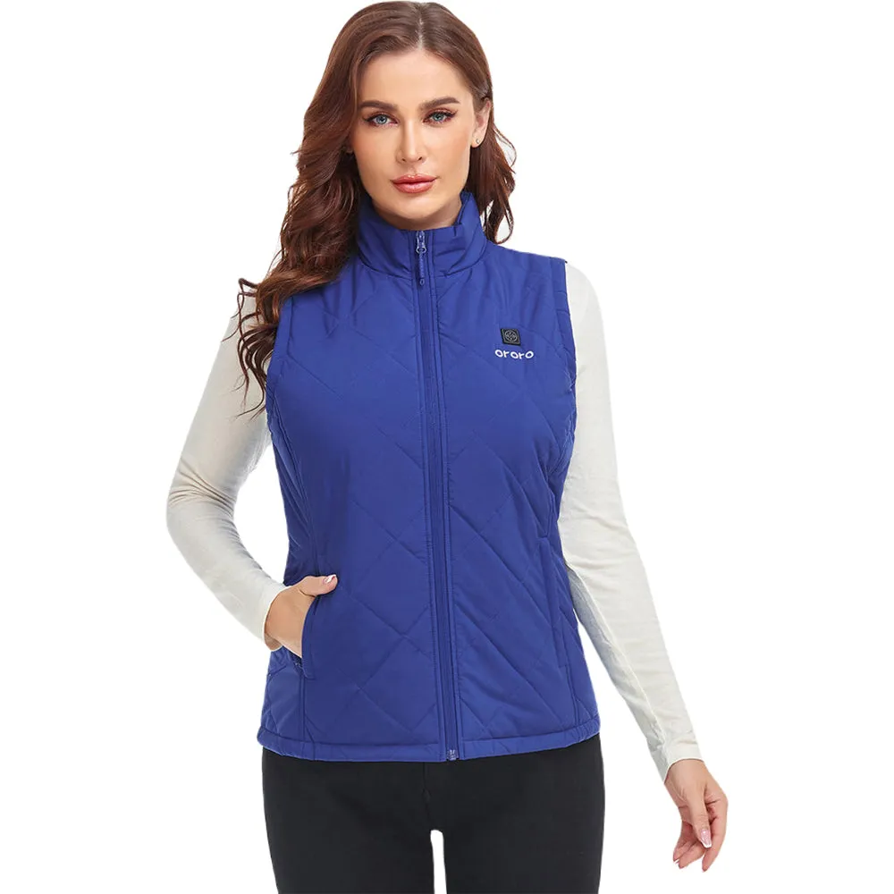 Ororo Women's Pure Blue Heated Quilted Vest