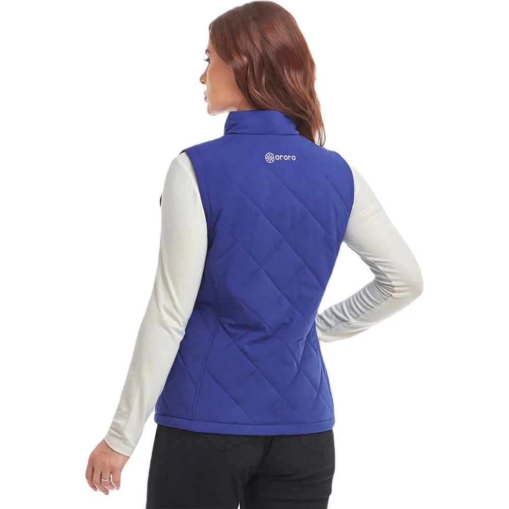 Ororo Women's Pure Blue Heated Quilted Vest