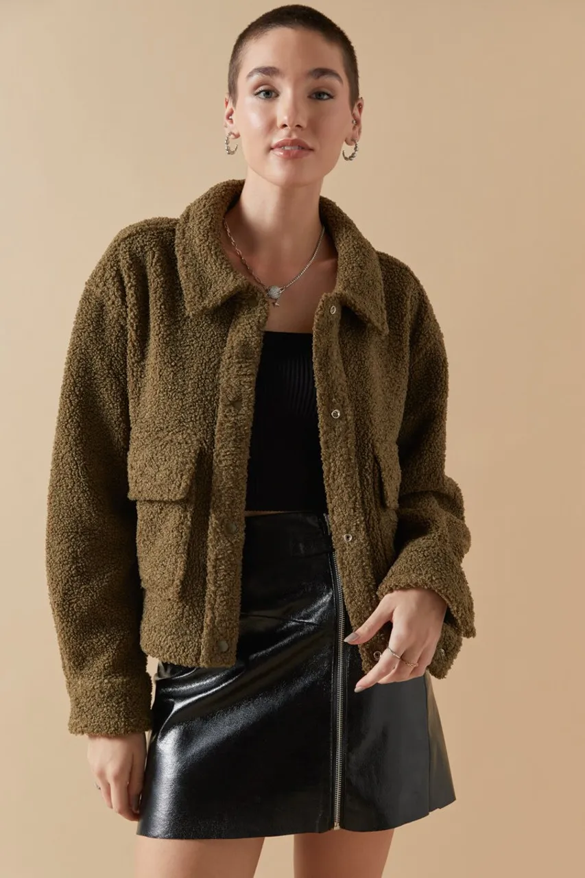 Brittny Oversized Sherpa Jacket