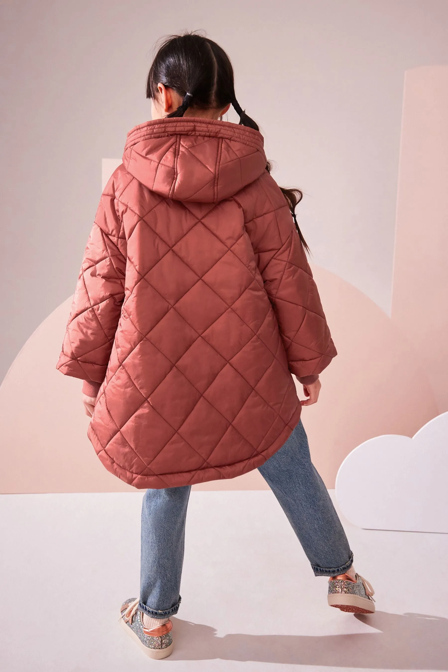 Oversized Rust Quilted Coat (3-16 years)