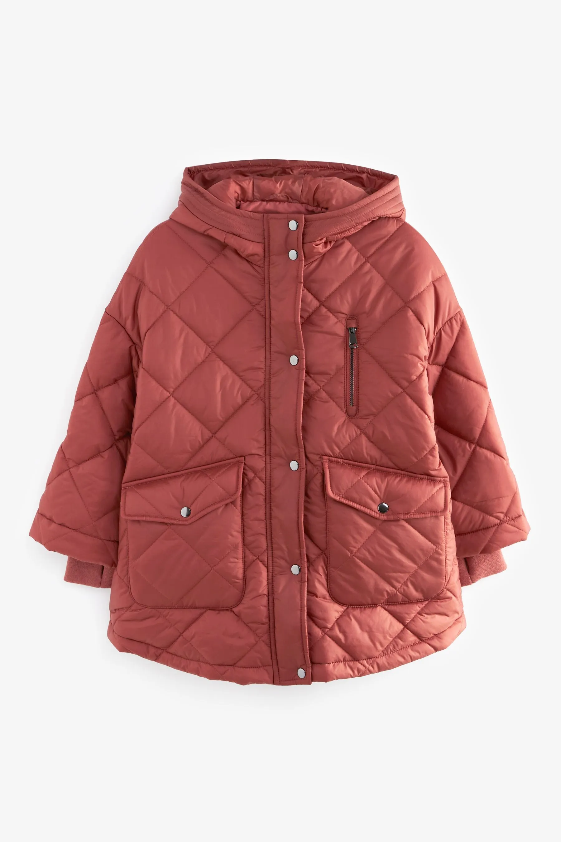 Oversized Rust Quilted Coat (3-16 years)