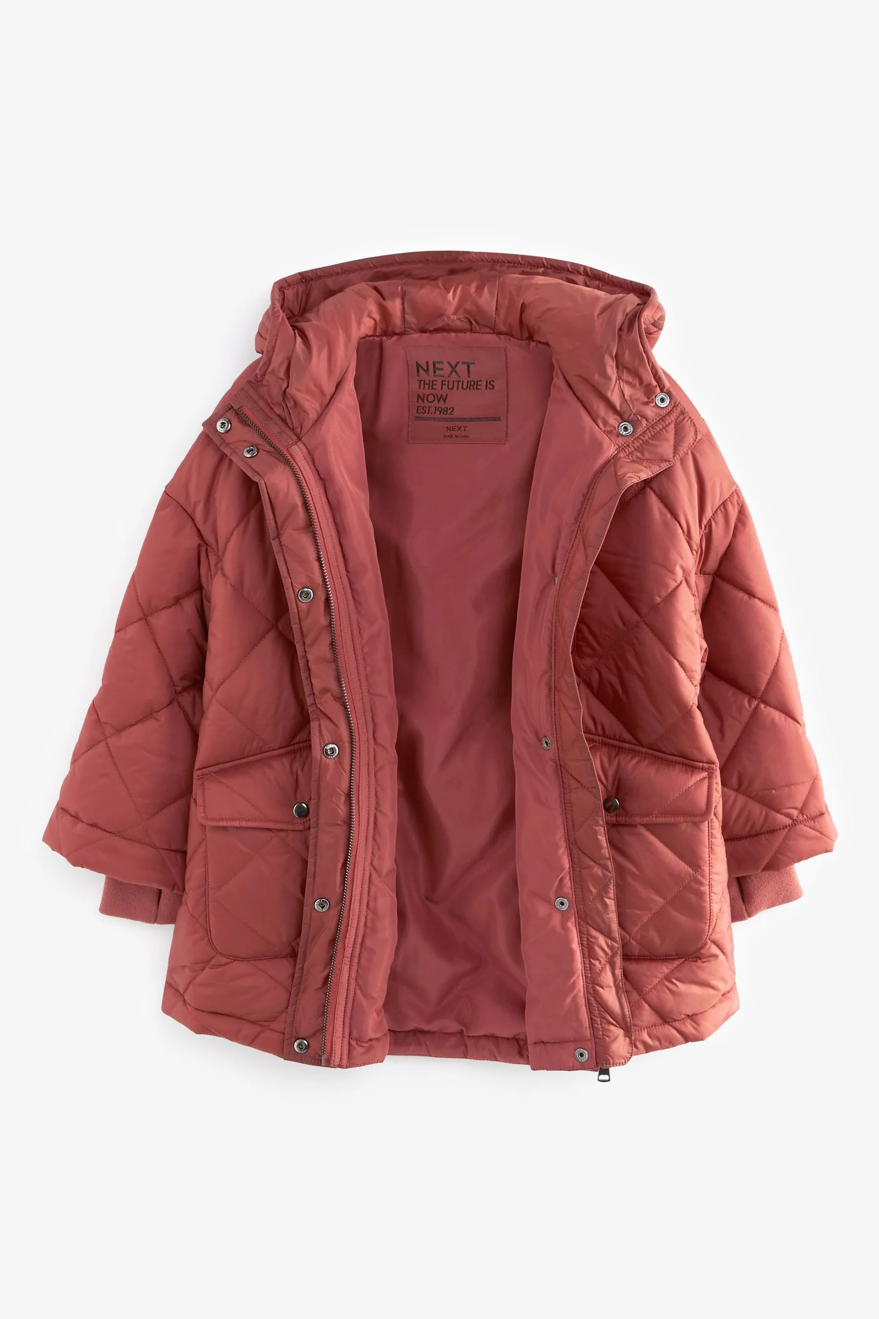 Oversized Rust Quilted Coat (3-16 years)