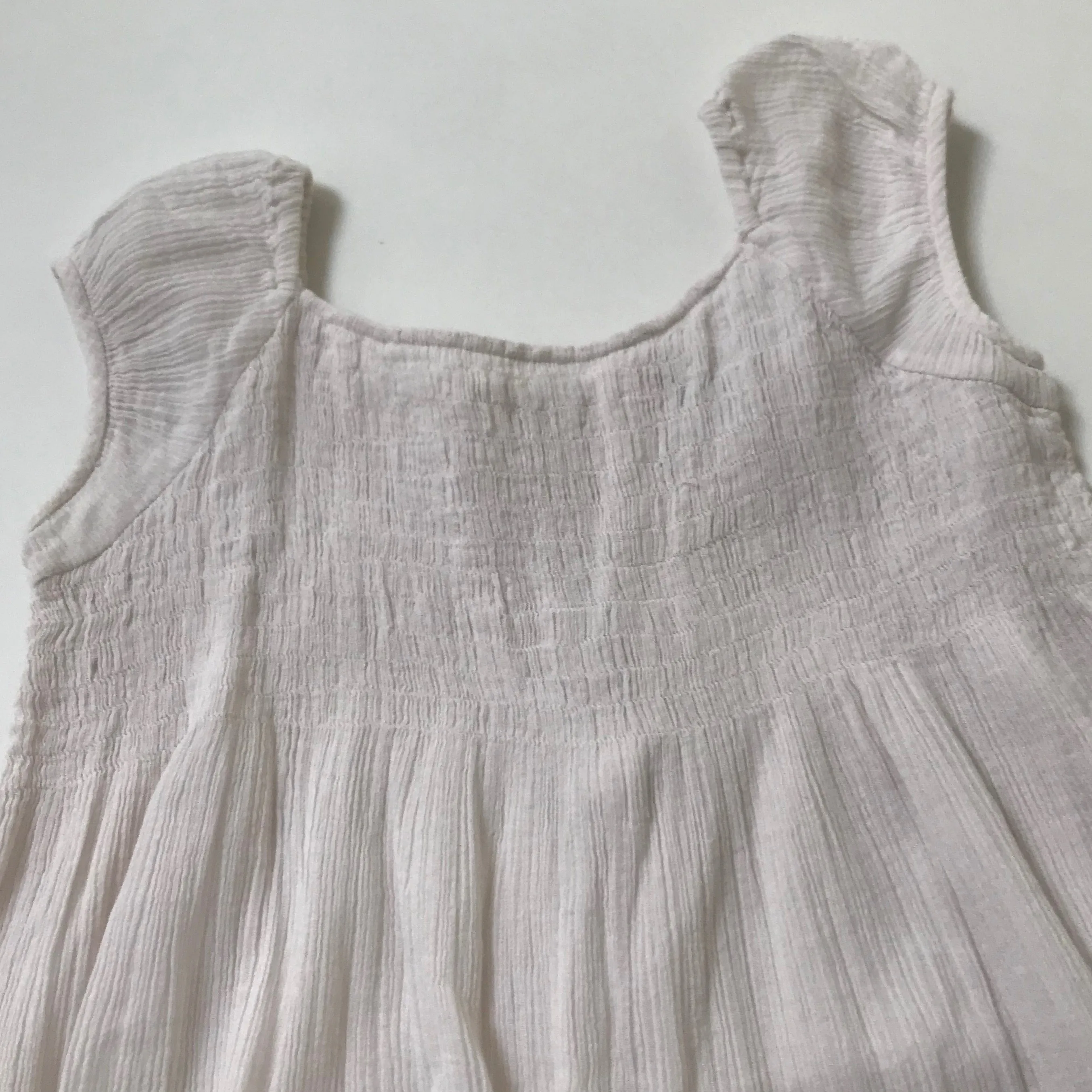 Pale Pink Cotton Smocked Dress: 4 Years;