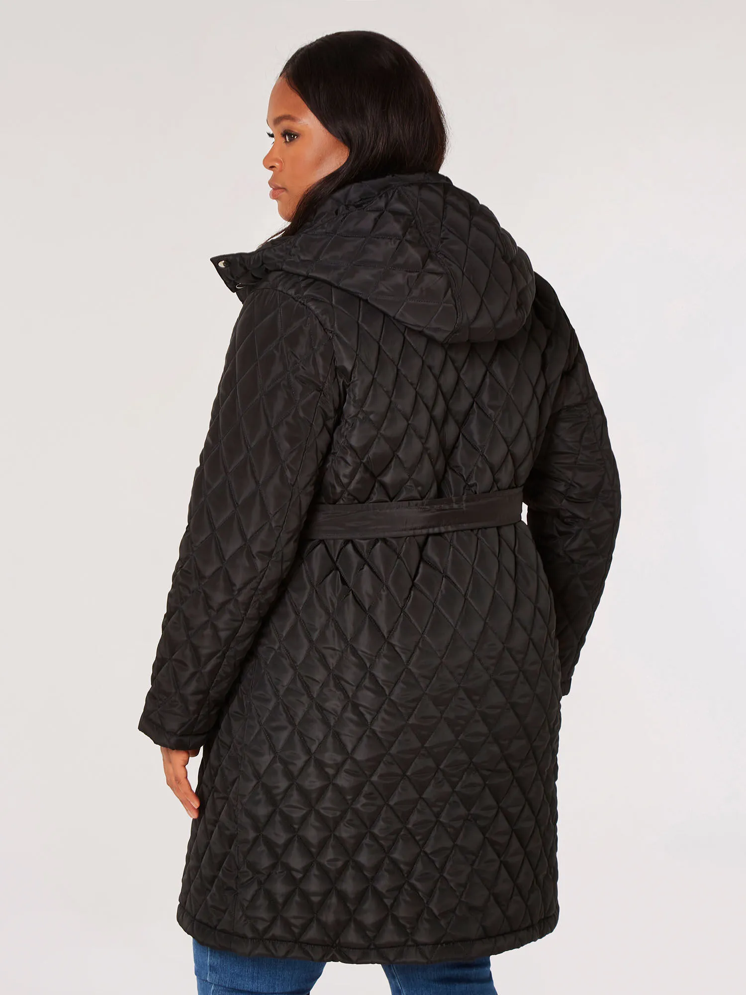 Quilted Parker Coat with Belt by Apricot Clothing