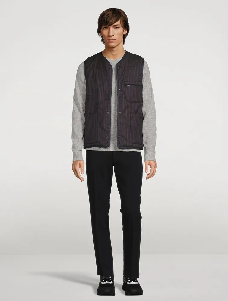 Striped Print Wool Quilted Vest by PAUL SMITH