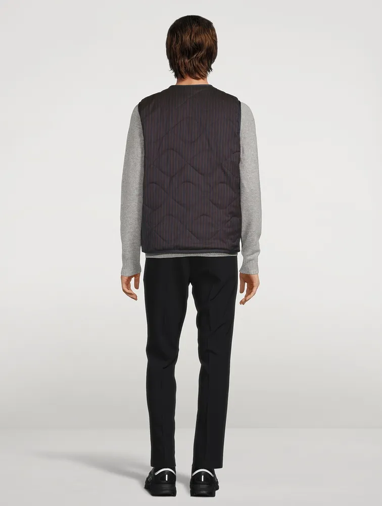 Striped Print Wool Quilted Vest by PAUL SMITH