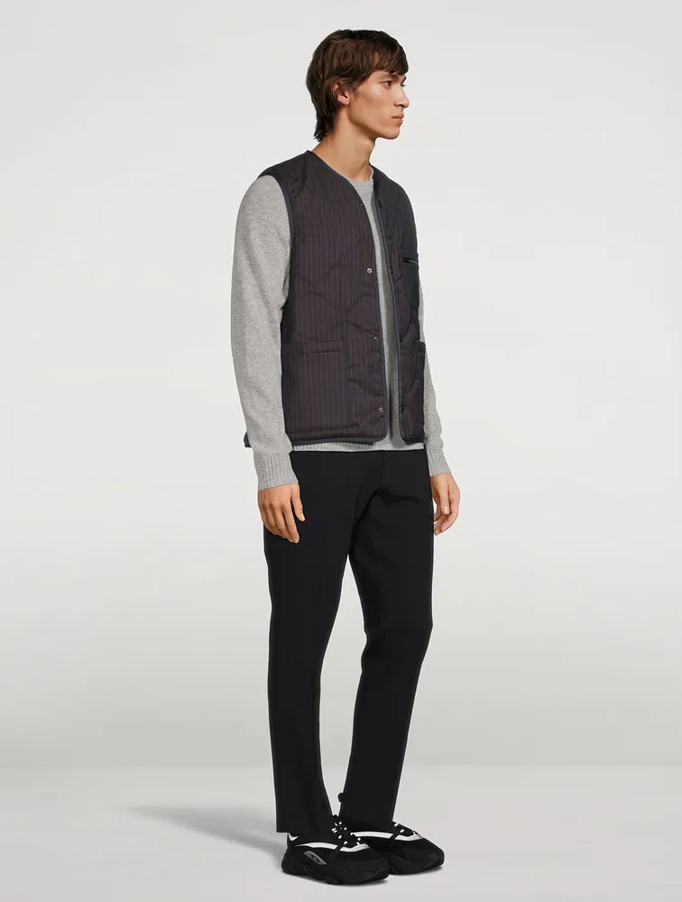 Striped Print Wool Quilted Vest by PAUL SMITH