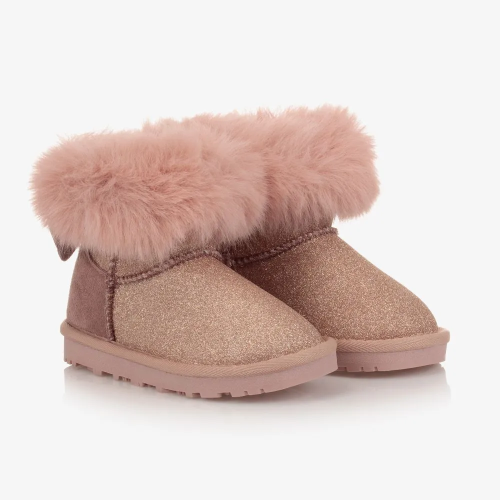 Pink Faux Fur Boots