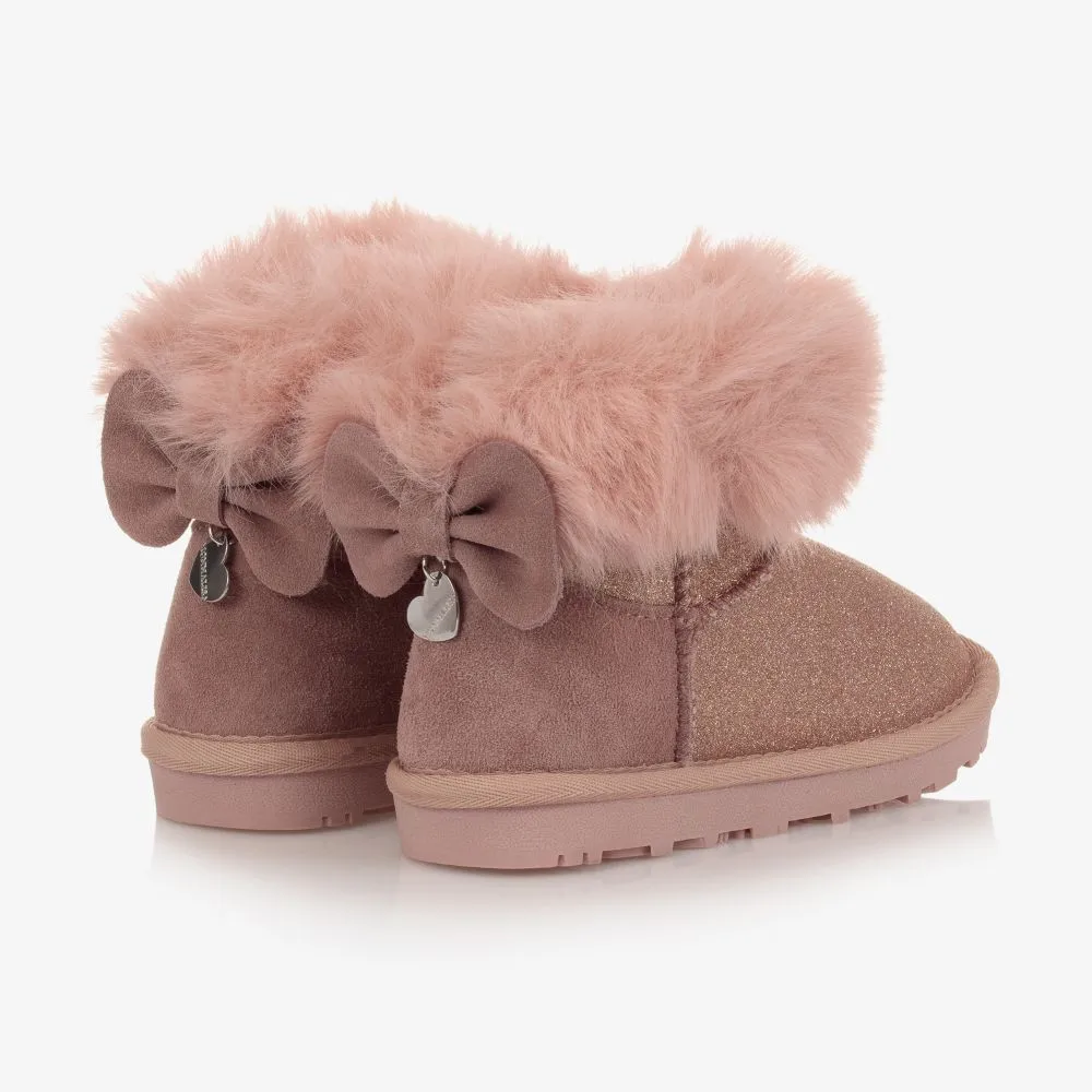 Pink Faux Fur Boots