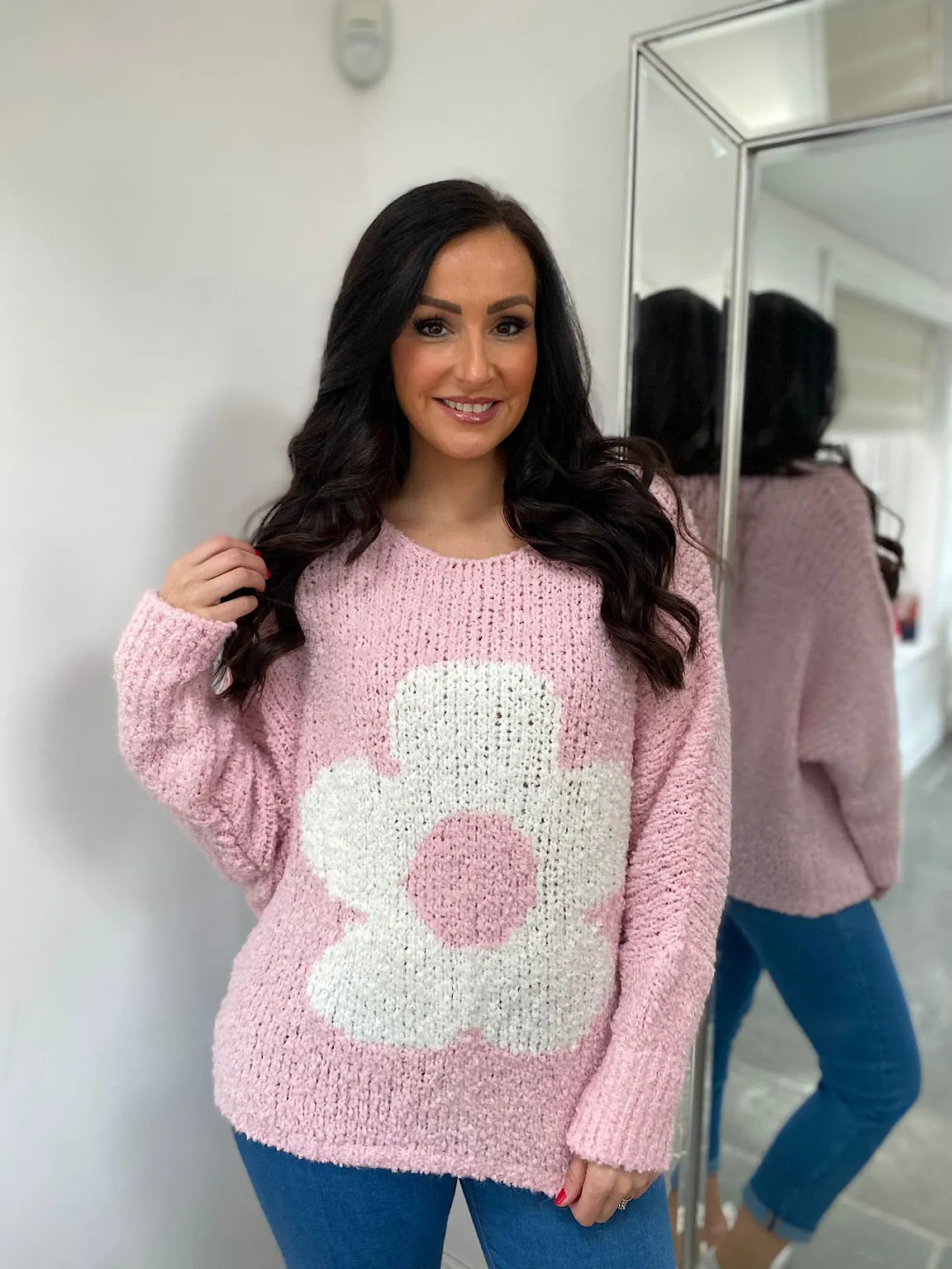 Pink Floral Jumper