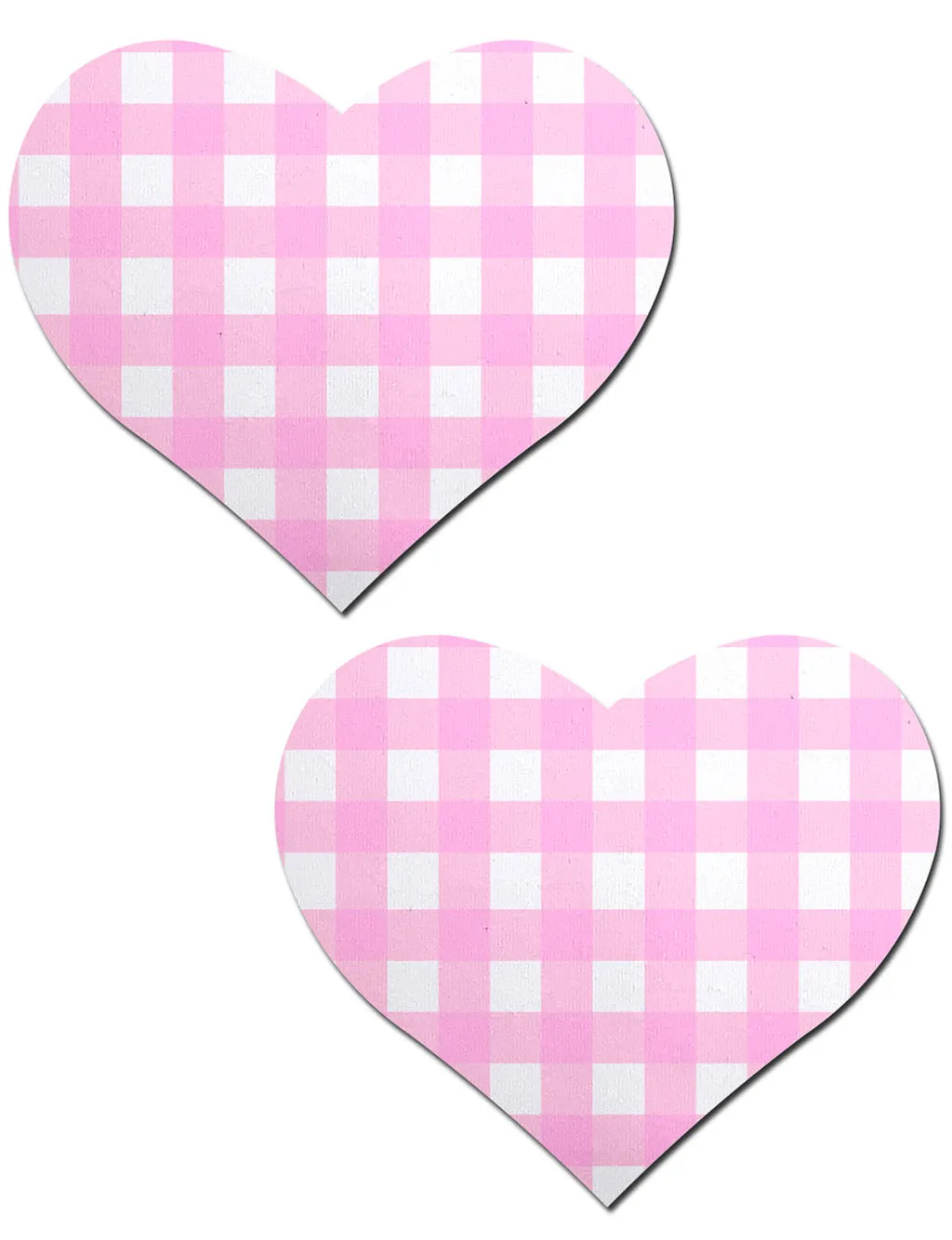 Pink Gingham Heart Nipple Covers