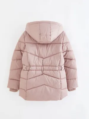 Pink Kids Hooded Padded Coat