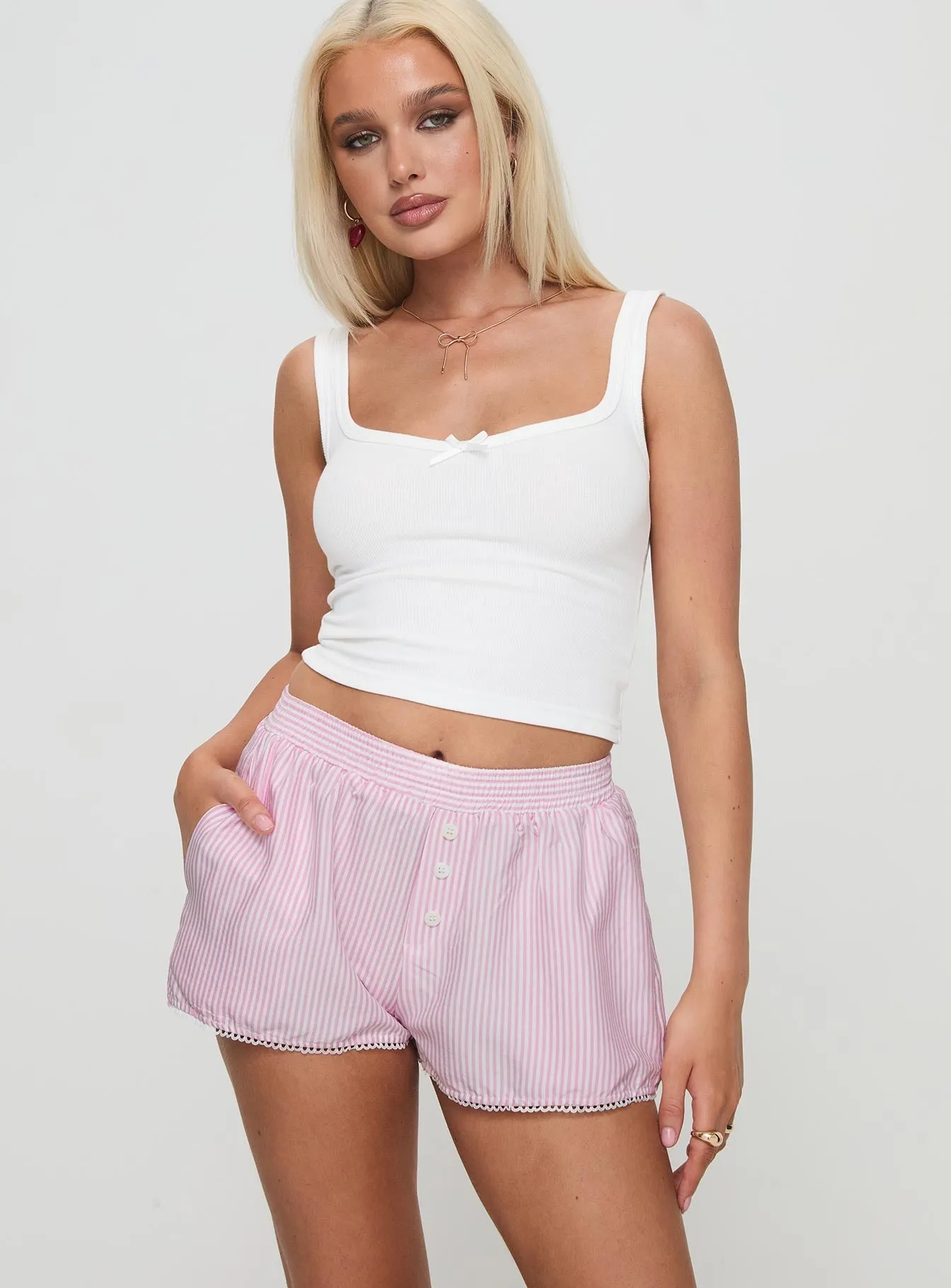 Pink Low Rise Boxer Short by Orielle